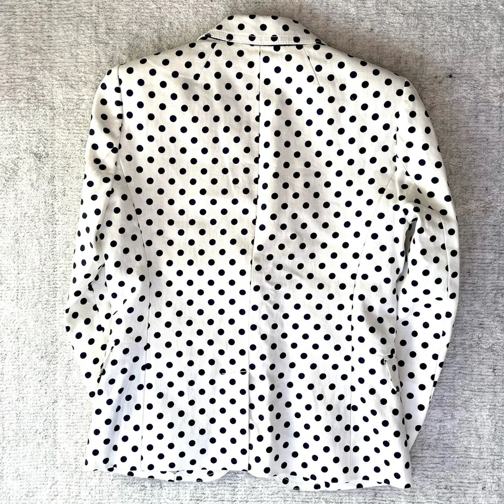 J. Crew Navy Polkadot Schoolboy Blazer